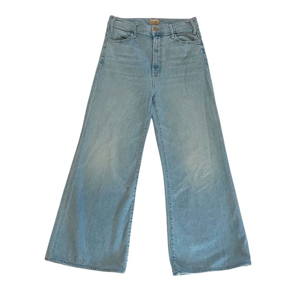 Mother Hustler Roller Flood Jeans In Cherie Cherie Size 29 Wide Leg High Rise - Picture 2 of 13